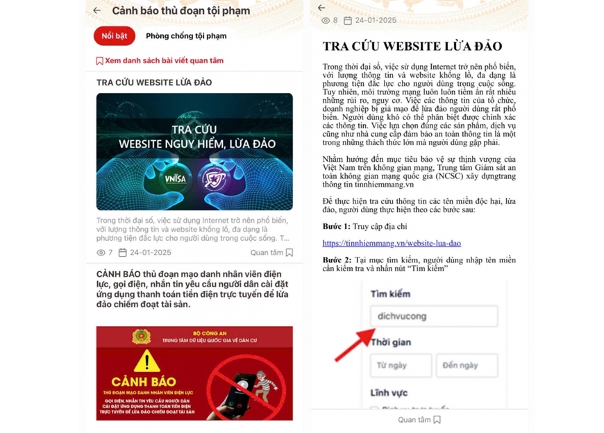 Bộ Công an hướng dẫn người dân tra cứu, nhận diện website lừa đảo Bộ Công an hướng dẫn người dân tra cứu, nhận diện website lừa đảo