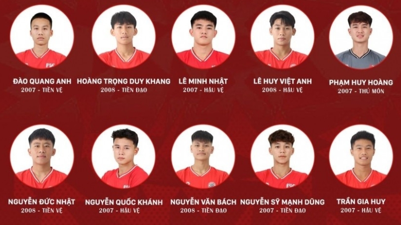 Thêm 10 cầu thủ lên U18 Việt Nam