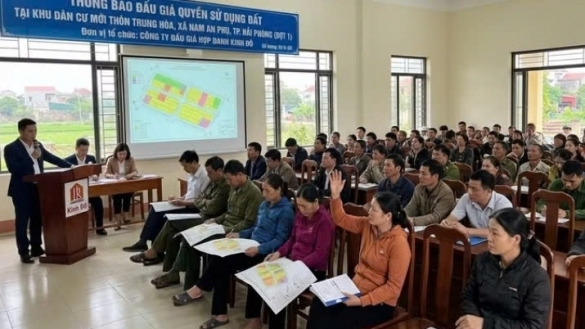 Hải Phòng: Đấu giá 63 lô đất tại khu dân cư mới thôn Trung Hòa, giá khởi điểm từ 10,4 triệu đồng/m2