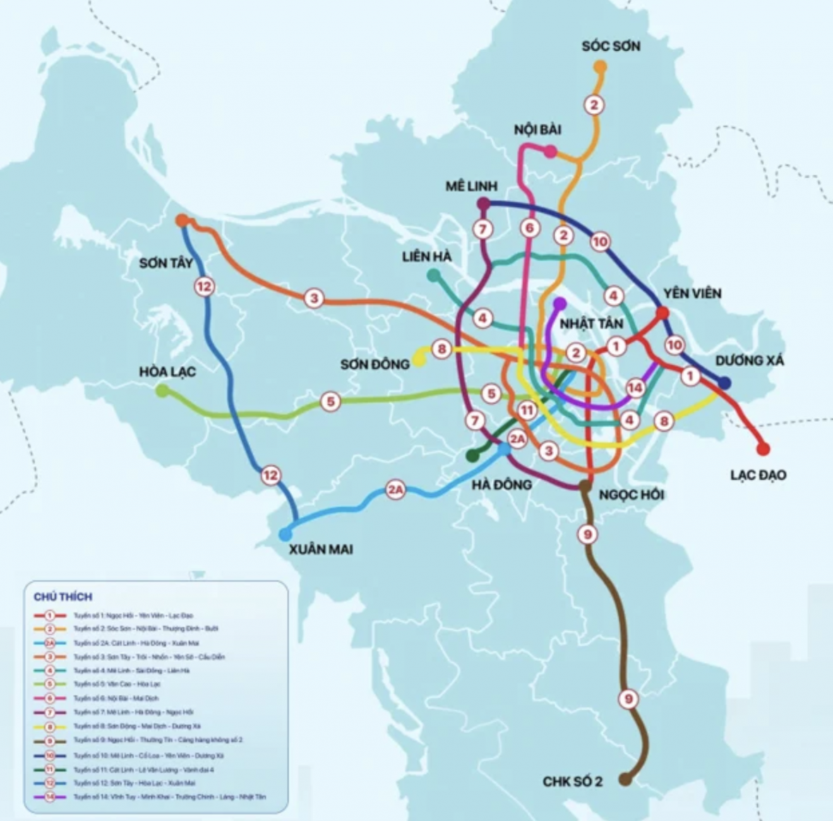 Bản đồ các tuyến metro Hà Nội Ảnh: Hanoi Metro Bản đồ các tuyến metro Hà Nội Ảnh: Hanoi Metro