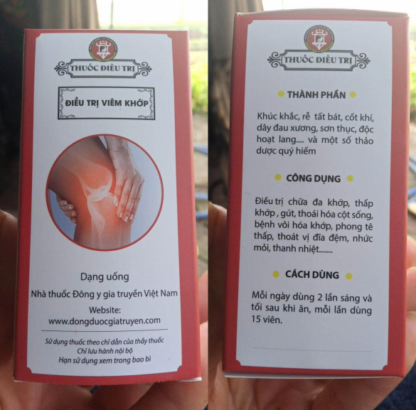 Mạo danh Viện Y học cổ truyền bán thuốc điều trị xương khớp nhập nhèm nguồn gốc?