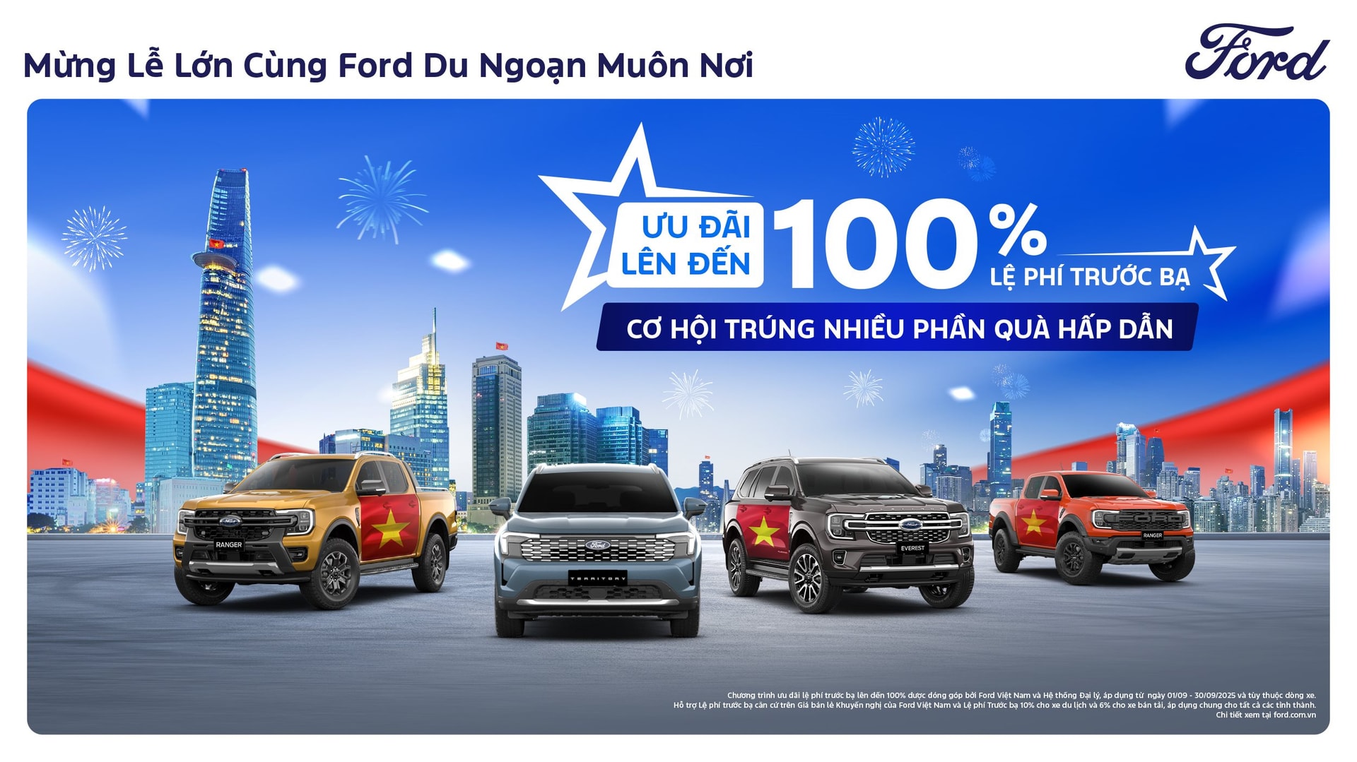Ford tặng khách hàng nhiều ưu đãi lớn, hỗ trợ lệ phí trước bạ lên đến 100% trong tháng 9