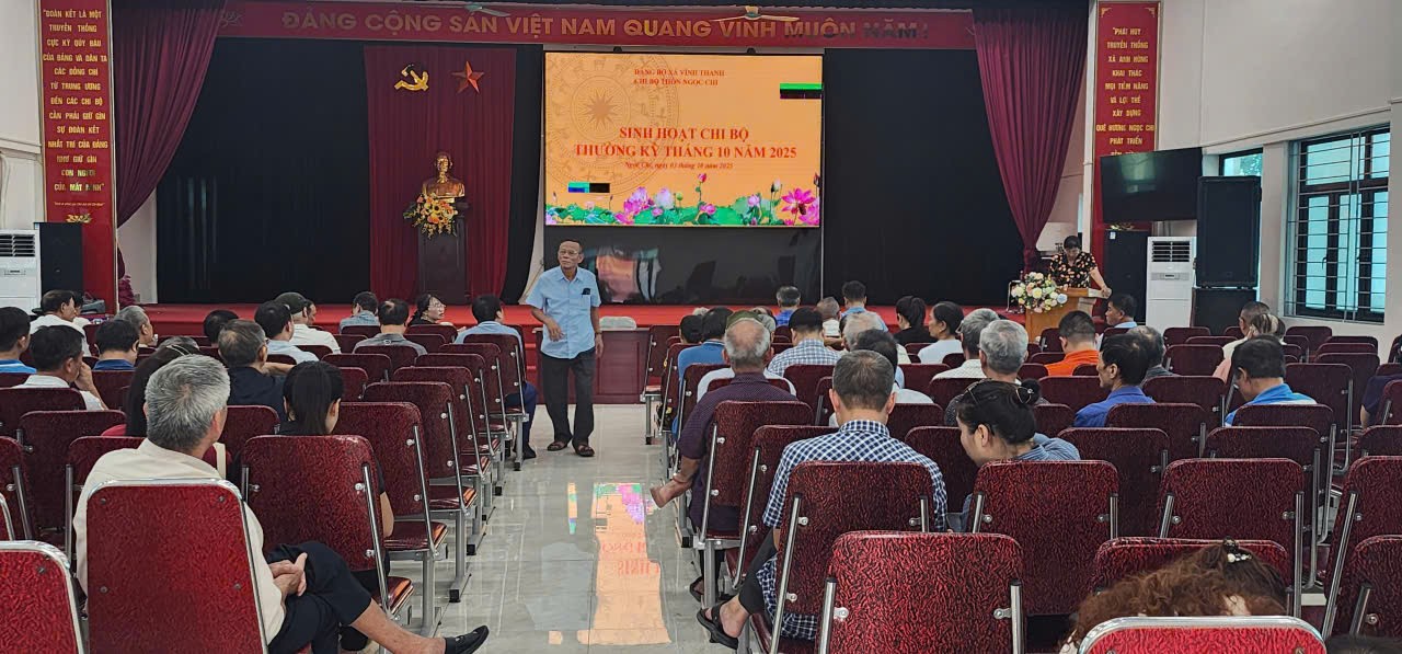 Chi bộ thôn Ngọc Chi tổ chức sinh hoạt thường kỳ tháng 10/2025