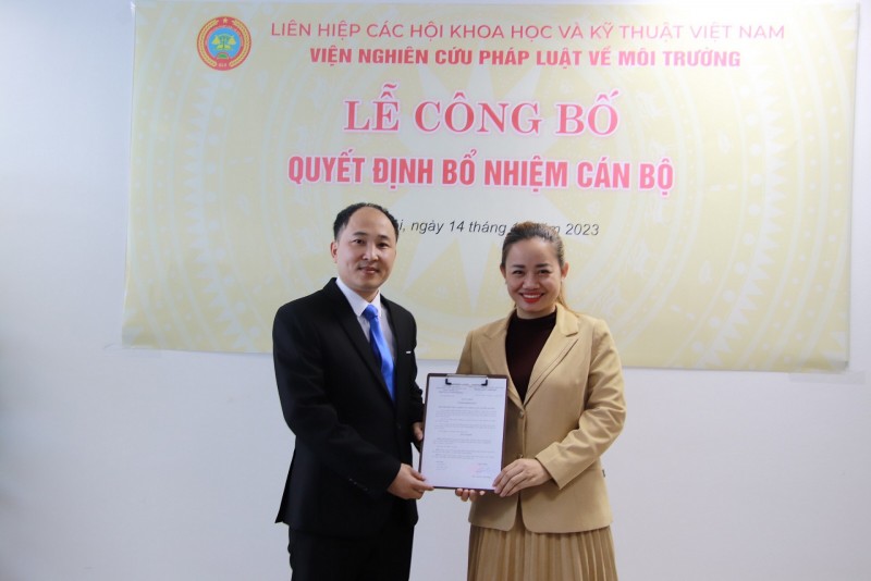 Viện nghiên cứu Pháp luật về môi trường điều động, bổ nhiệm nhiều cán bộ chủ chốt Viện nghiên cứu Pháp luật về môi trường điều động, bổ nhiệm nhiều cán bộ chủ chốt