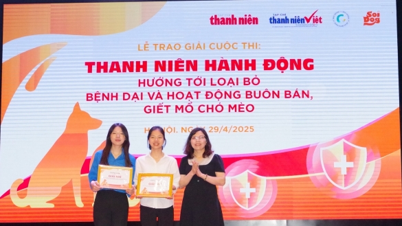 Trao giải cuộc thi "Thanh niên hành động - Hướng tới loại bỏ bệnh dại và hoạt động buôn bán, giết mổ chó mèo"