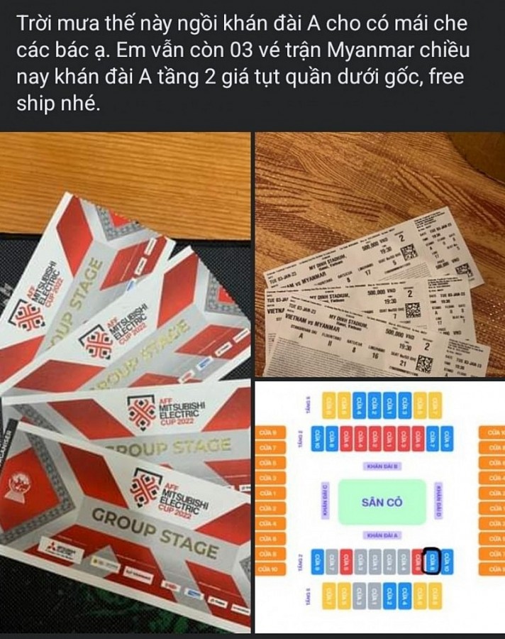 Ế vé trận Việt Nam gặp Myanmar: Thị trường ‘chợ đen’ giảm giá kịch sàn Ế vé trận Việt Nam gặp Myanmar: Thị trường ‘chợ đen’ giảm giá kịch sàn