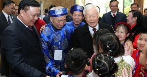 Tổng Bí thư Nguyễn Phú Trọng đến thăm, chúc Tết Đảng bộ, Chính quyền và Nhân dân Thủ đô