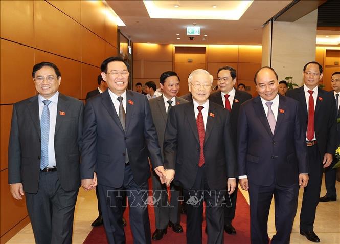 Tổng Bí thư Nguyễn Phú Trọng dự phiên bế mạc Kỳ họp thứ tư, Quốc hội khóa XV Chú thích ảnh