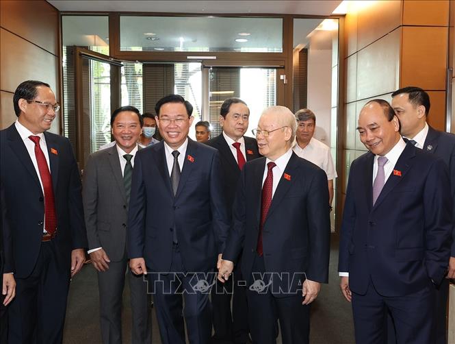 Tổng Bí thư Nguyễn Phú Trọng dự phiên bế mạc Kỳ họp thứ tư, Quốc hội khóa XV Chú thích ảnh