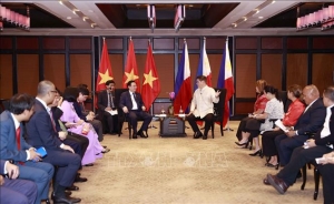 Chủ tịch Quốc hội Vương Đình Huệ hội đàm với Chủ tịch Thượng viện Philippines