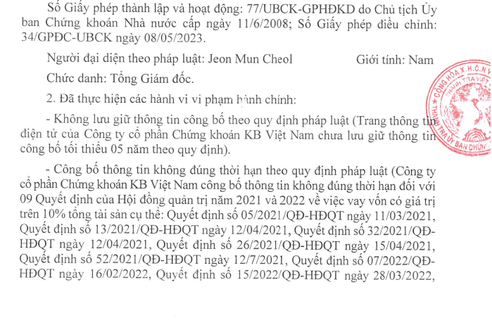 Một phần quyết định xử phạt của UBCKNN Một phần quyết định xử phạt của UBCKNN