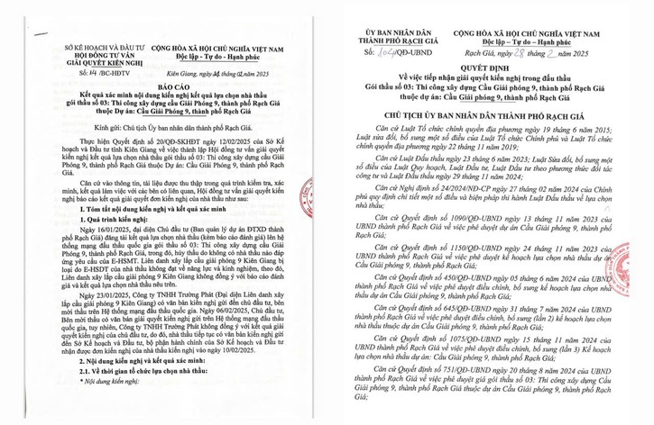 Gói thầu cầu Giải phóng 9 (Kiên Giang): Nhà thầu kiến nghị đúng, có cơ sở Gói thầu cầu Giải phóng 9 (Kiên Giang): Nhà thầu kiến nghị đúng, có cơ sở