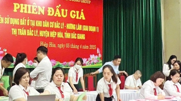 Bắc Giang: Đấu giá quyền sử dụng 78 lô đất tại huyện Hiệp Hòa, chênh gần 118 tỷ đồng so với giá khởi điểm