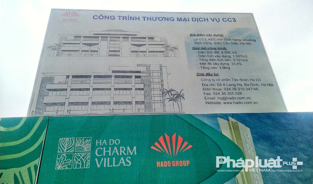 Công trình Thương mại Dịch vụ CC3 do CTCP Tập đoàn Hà Đô làm Chủ đầu tư.