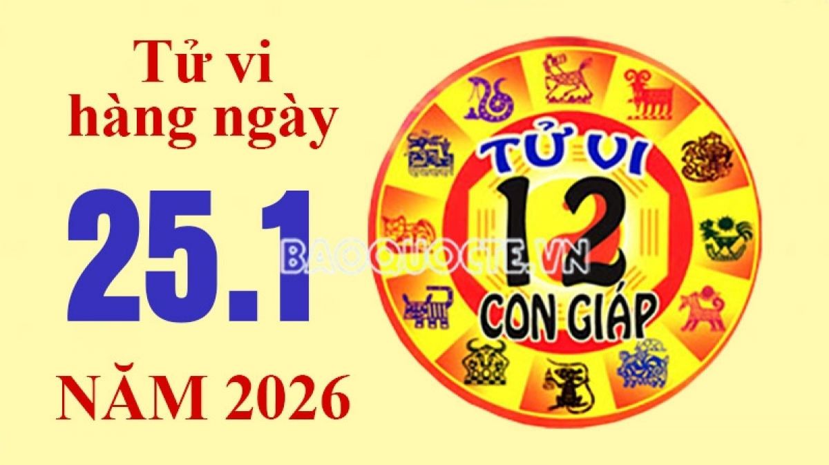 Tử vi hôm nay, xem tử vi 12 con giáp hôm nay ngày 25/1/2026: Tuổi Dần nguồn thu gia tăng