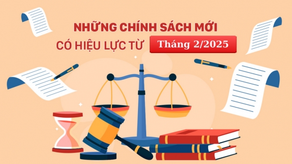 Nhiều chính sách mới có hiệu lực từ tháng 2/2025