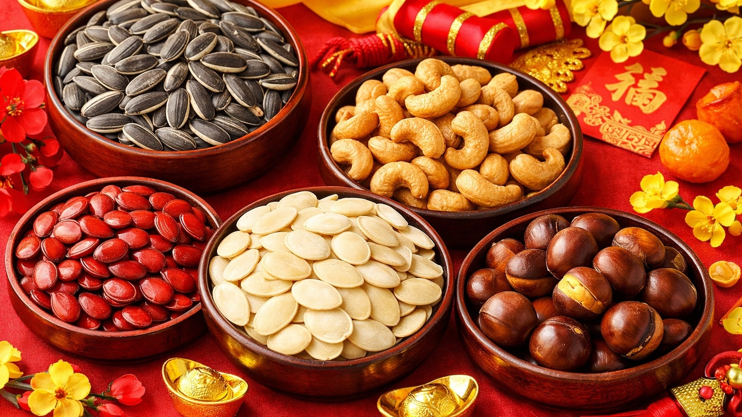 Lợi ích sức khỏe của các loại hạt ngày Tết theo y học cổ truyền
