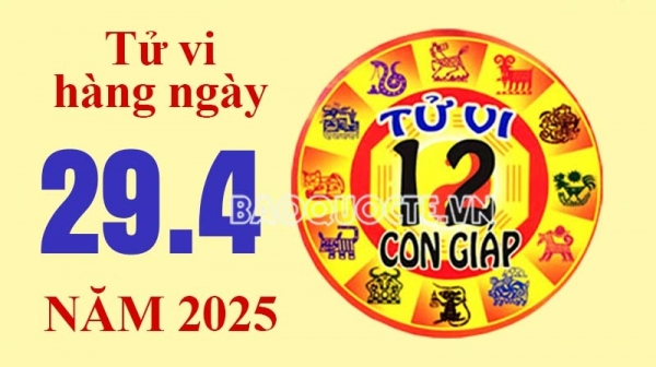 Tử vi hôm nay, xem tử vi 12 con giáp hôm nay ngày 29/4/2025: Tuổi Thân tài lộc bấp bênh Tử vi hôm nay, xem tử vi 12 con giáp hôm nay ngày 29/4/2025: Tuổi Thân tài lộc bấp bênh