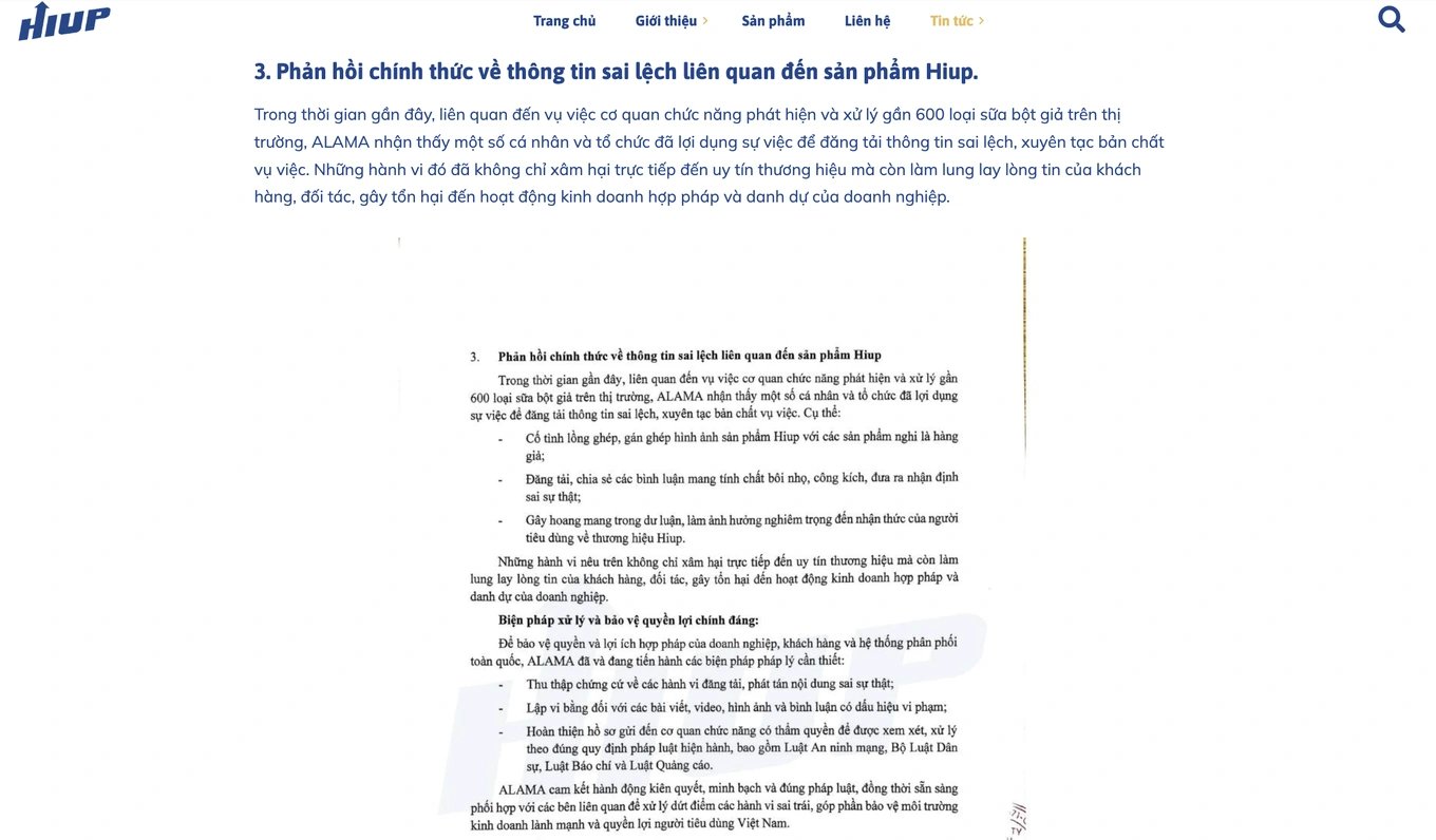 Vụ sữa Hiup giả: Điểm tên loạt doanh nghiệp liên quan Vụ sữa Hiup giả: Điểm tên loạt doanh nghiệp liên quan