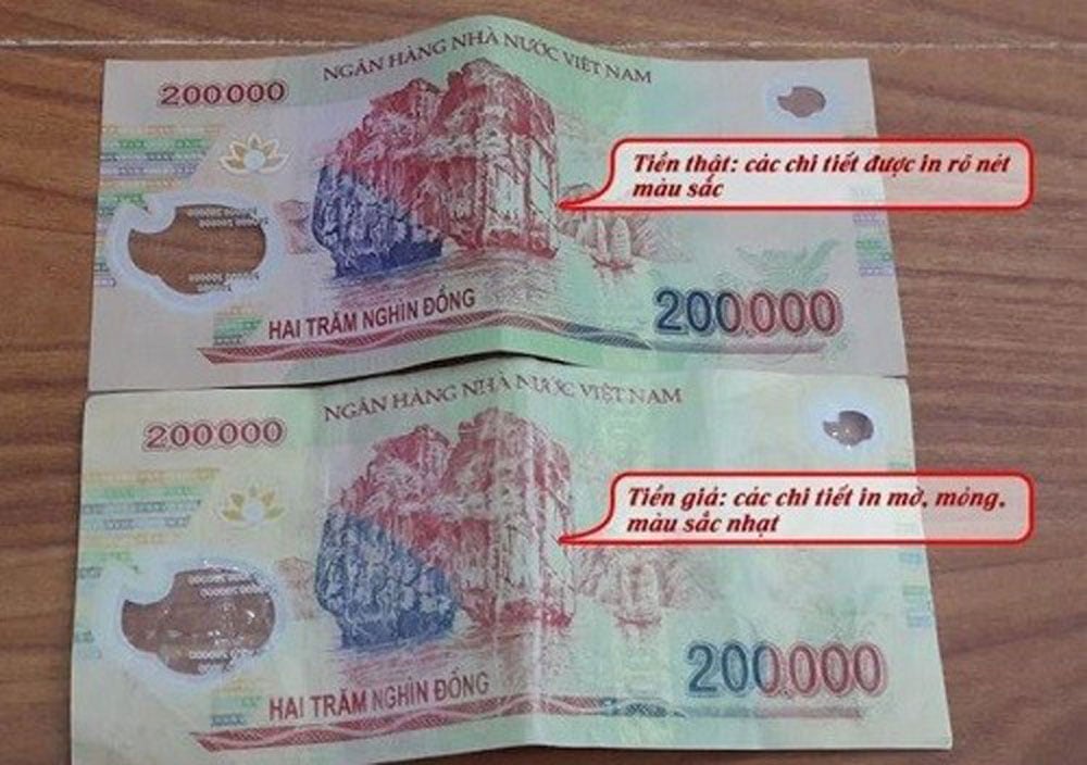 Tiền giả mệnh giá 200.000 đồng xuất hiện, người dân cần cảnh giác