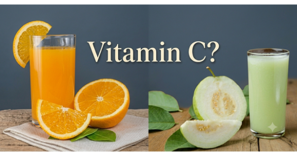Nước ép ổi hay nước cam giàu vitamin C hơn?