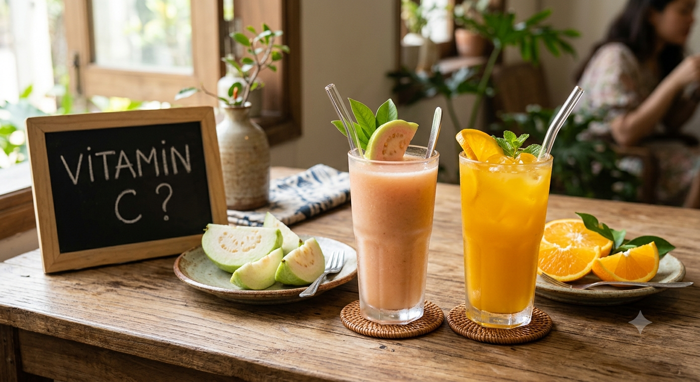Nước ép ổi hay nước cam giàu vitamin C hơn? Nước ép ổi hay nước cam giàu vitamin C hơn?
