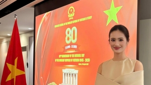 Hoa hậu Ý Nhi rạng rỡ, tự hào dự lễ kỷ niệm 80 năm Quốc khánh tại Úc