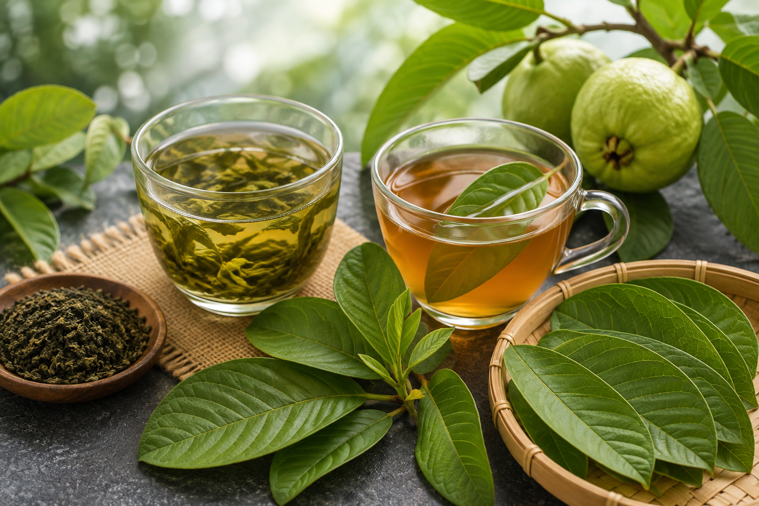 Lá ổi hay trà xanh làm chậm quá trình lão hóa hơn?