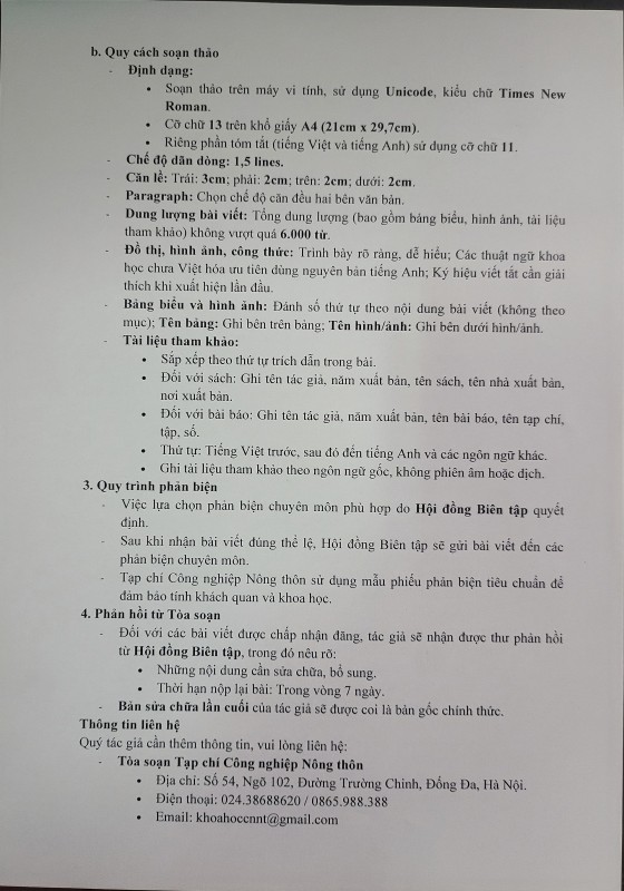 Kết nối tri thức – Nâng tầm nghiên cứu: Tạp chí Công nghiệp Nông thôn mở rộng diễn đàn học thuật cho cộng đồng khoa học trong nước và quốc tế