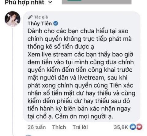 Thuy Tien noi dia phuong kiem dem tien: Phan hoi thang